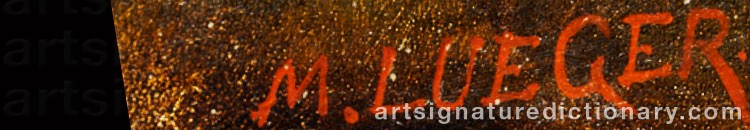 Authentic signature by Michael LUEGER on  artwork