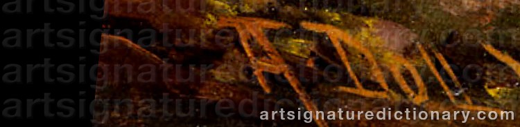 Authentic signature by Anton DOLL on artwork