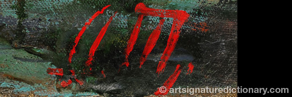 Authentic signature by Dimitri Kapitonovich TEGIN on  artwork