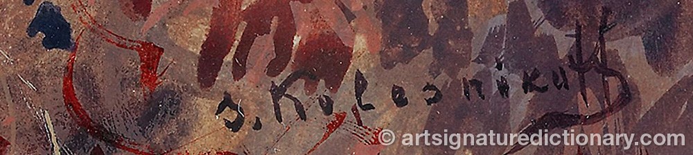 Authentic signature by Sergei Mikhailovich KOLESNIKOV on  artwork