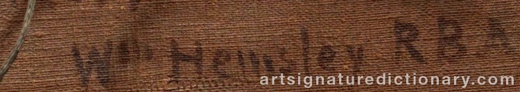 Authentic signature by William HEMSLEY on  artwork