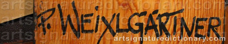 Authentic signature by Pepi Weixlgartner WEIXLGARTNER on  artwork