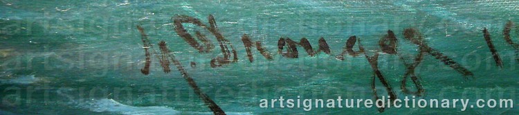 Authentic signature by Mauritz DROUGGE on  artwork