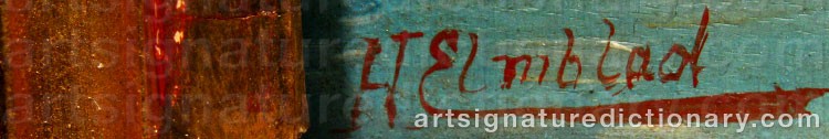 Authentic signature by H. ELMBLAD on  artwork