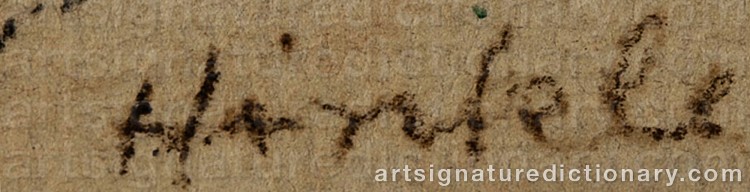 Authentic signature by Clarence Keiser HINKLE on Painting/Watercolour artwork