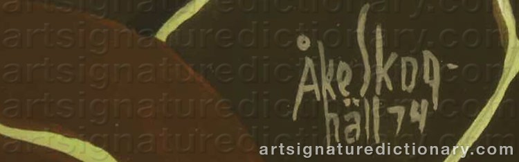 Authentic signature by Åke SKOGHÄLL on  artwork