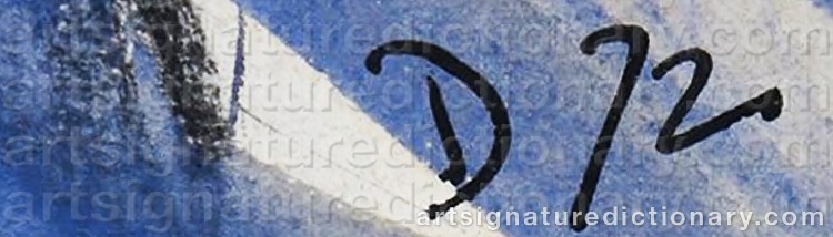 Authentic signature by Fredric DALKEY on Painting/Watercolour artwork