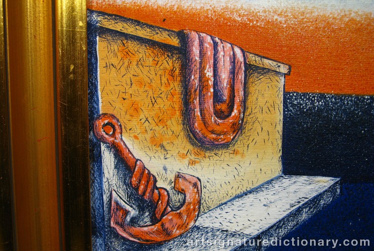 Close-up details showing Axel OLSON signature forgery characteristics