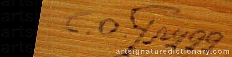 Authentic signature by Carl Johan TRYGG on artwork