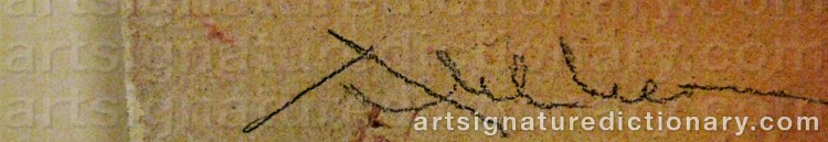 Authentic signature by Åke AHLBERG on artwork