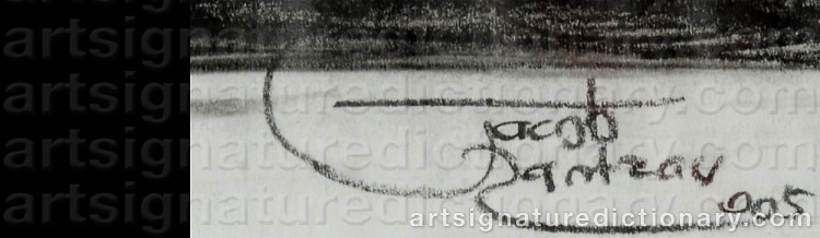 Authentic signature by Jacob RANTZAU on  artwork