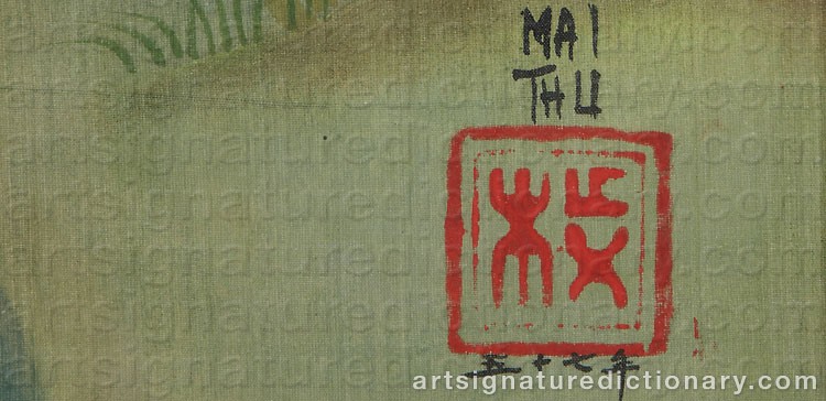 Authentic signature by Trung Thu MAI on  artwork