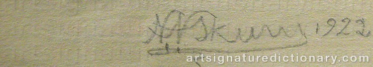 Forged signature of Nils Nilsson (Sami Artist) SKUM
