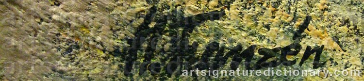 Authentic signature by Helge FRANZÉN on artwork