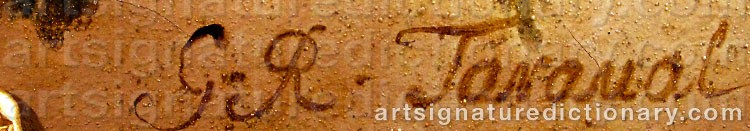 Authentic signature by Guillaume Thomas Raphael TARAVAL on  artwork