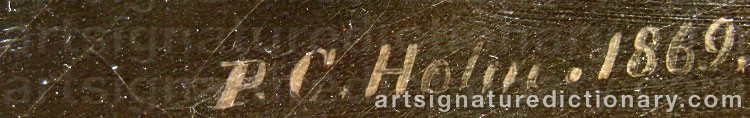 Authentic signature by Peter Christian HOLM on  artwork