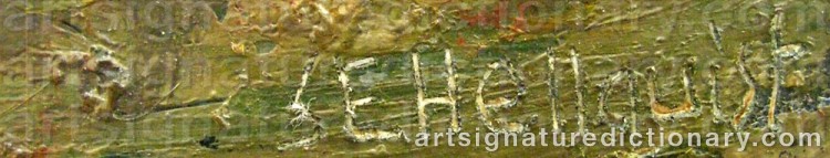 Authentic signature by Sven Erik HELLQUIST on  artwork