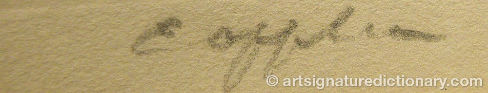 Authentic signature by Ernst OPPLER on artwork
