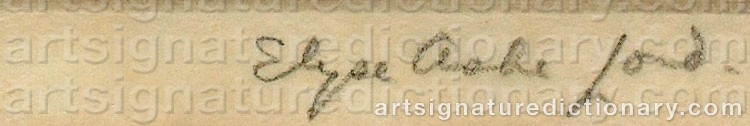 Authentic signature by Elyse Ashe LORD on  artwork