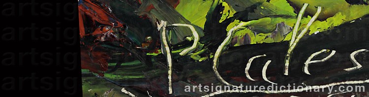 Authentic signature by Pierre CALES on  artwork