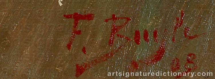 Authentic signature by Ferdinand BUYLE on Painting/Watercolour artwork