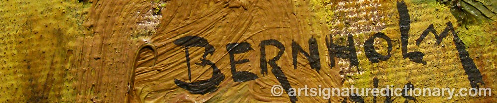 Authentic signature by Sigurd BERNHOLM on artwork