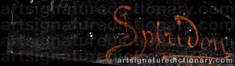 Authentic signature by Ignace SPIRIDON on  artwork