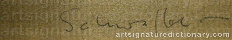 Authentic signature by Ole SCHWALBE on  artwork