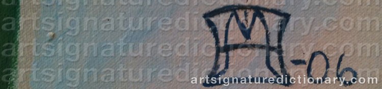 Authentic signature by Ingrid HAMRELL MÅRTENSSON on  artwork