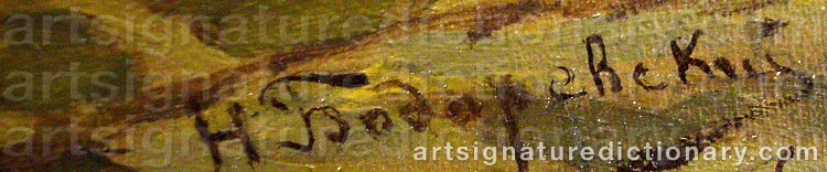 Authentic signature by Nikolai Kornilievich BODAREVSKY on  artwork