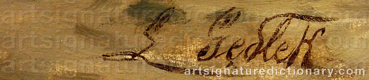 Authentic signature by Ludwig GEDLEK on Painting/Watercolour artwork