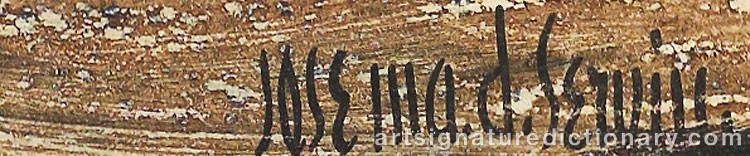 Authentic signature by Jose Maria De SERVIN on  artwork