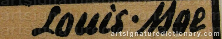 Authentic signature by Louis MOE on  artwork