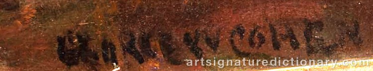 Authentic signature by George W. COHEN on Painting/Watercolour artwork