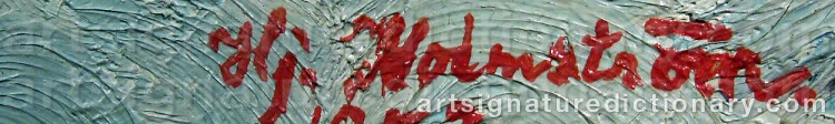 Authentic signature by Hjalmar HOLMSTRÖM on  artwork