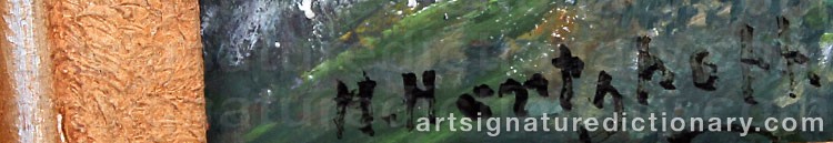 Authentic signature by Helmer HERTZHOFF on artwork