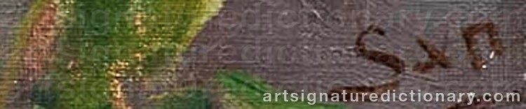 Authentic signature by Oskar SAXELIN on  artwork