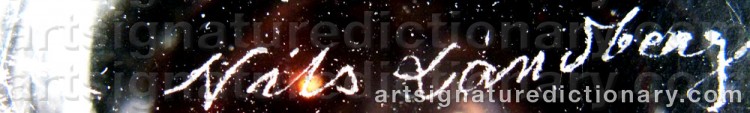 Authentic signature by Nils LANDBERG on  artwork