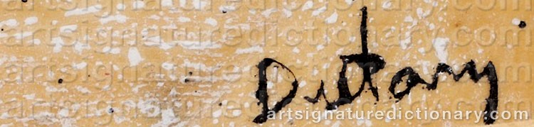 Authentic signature by Alberto DUTARY on  artwork