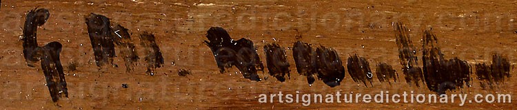 Authentic signature by Gerhard Arij Ludwig MUNTHE MORGENSTJERNE on artwork