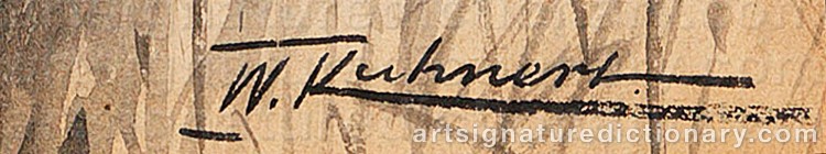 Authentic signature by Friedrich Wilhelm KUHNERT on Painting/Watercolour artwork