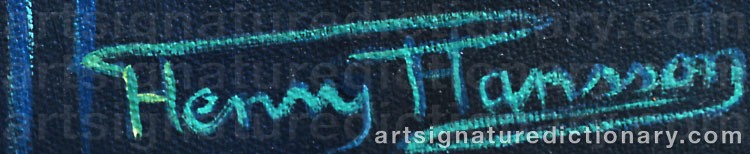 Authentic signature by Henry HANSSON on  artwork