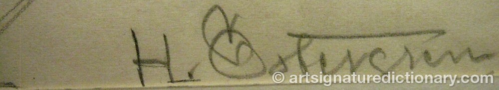Authentic signature by Harald ÖSTERGREN on  artwork