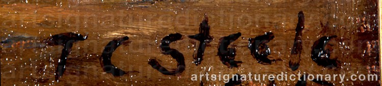 Authentic signature by Theodore Clement STEELE on Painting/Watercolour artwork