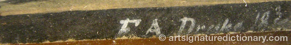 Authentic signature by F.a. DRAKE on  artwork