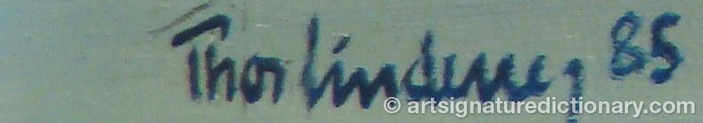 Authentic signature by Thor LINDENEG on  artwork