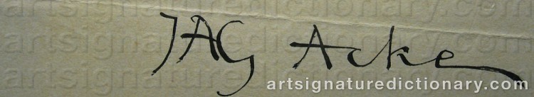 Signature by Johan Axel Gustaf ‘Jag Acke’ ACKE