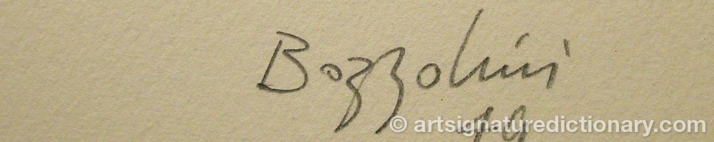 Authentic signature by Silvano BOZZOLINI on artwork