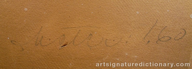 Close-up details showing Helene SCHJERFBECK signature forgery characteristics