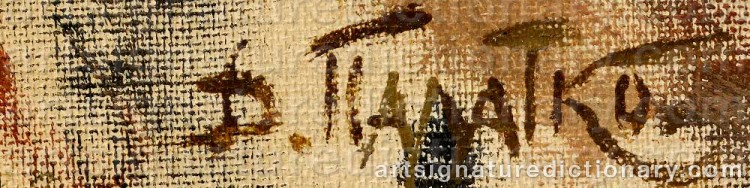 Authentic signature by Dimitri Mihailovitch PALATKO on artwork